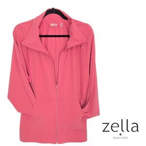 Zella Coral Color Long Sleeve Zip Up Lightweight Athletic Jacket Size Medium